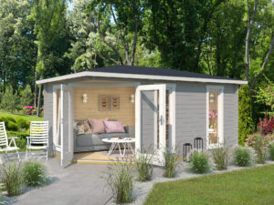 Edinburgh 2 log cabin (grey) - garden office