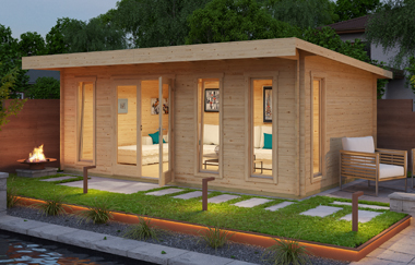 Barbados 6 log cabin - garden office