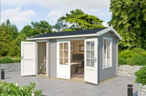 Wrexham 1 log cabin - garden office with shed
