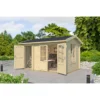 Wrexham 1 log cabin (natural) - Garden Office with Shed